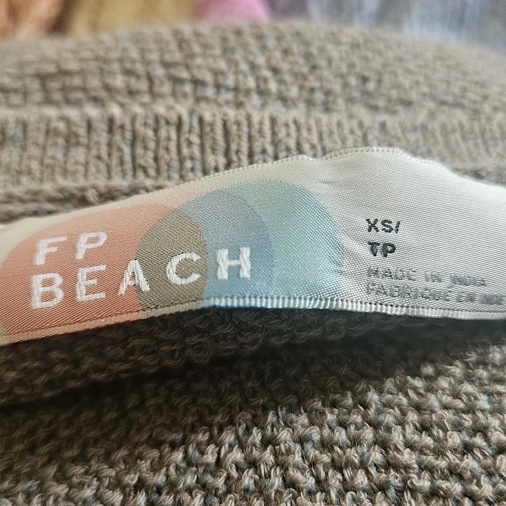 Free People Beach Keiran Tie Back Sweater Tank Top XS NWOT Phantom Gray